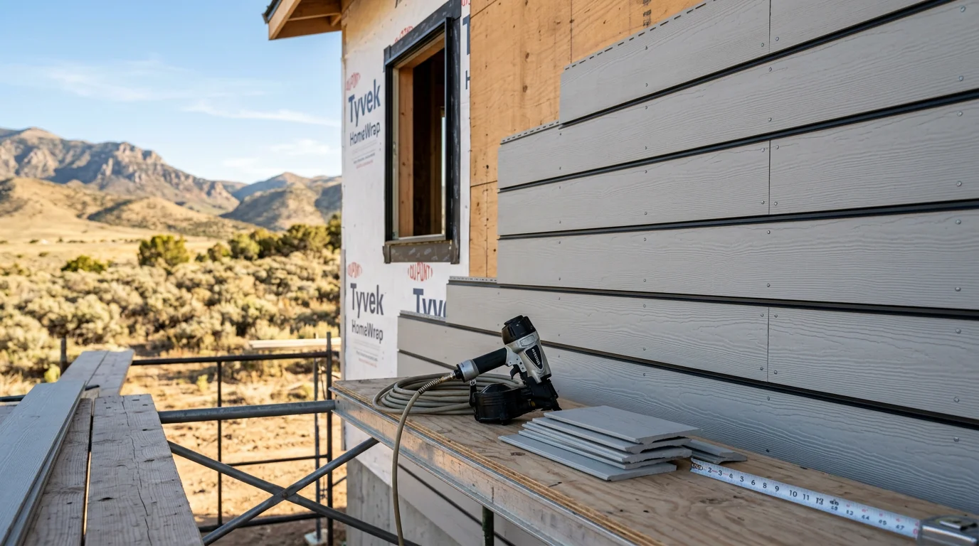 Freshly installed fiber cement lap siding on a single-story home in Central, UT, showing clean board lines, painted trim, and a finished exterior ready for Southern Utah's sun and seasonal temperature swings.